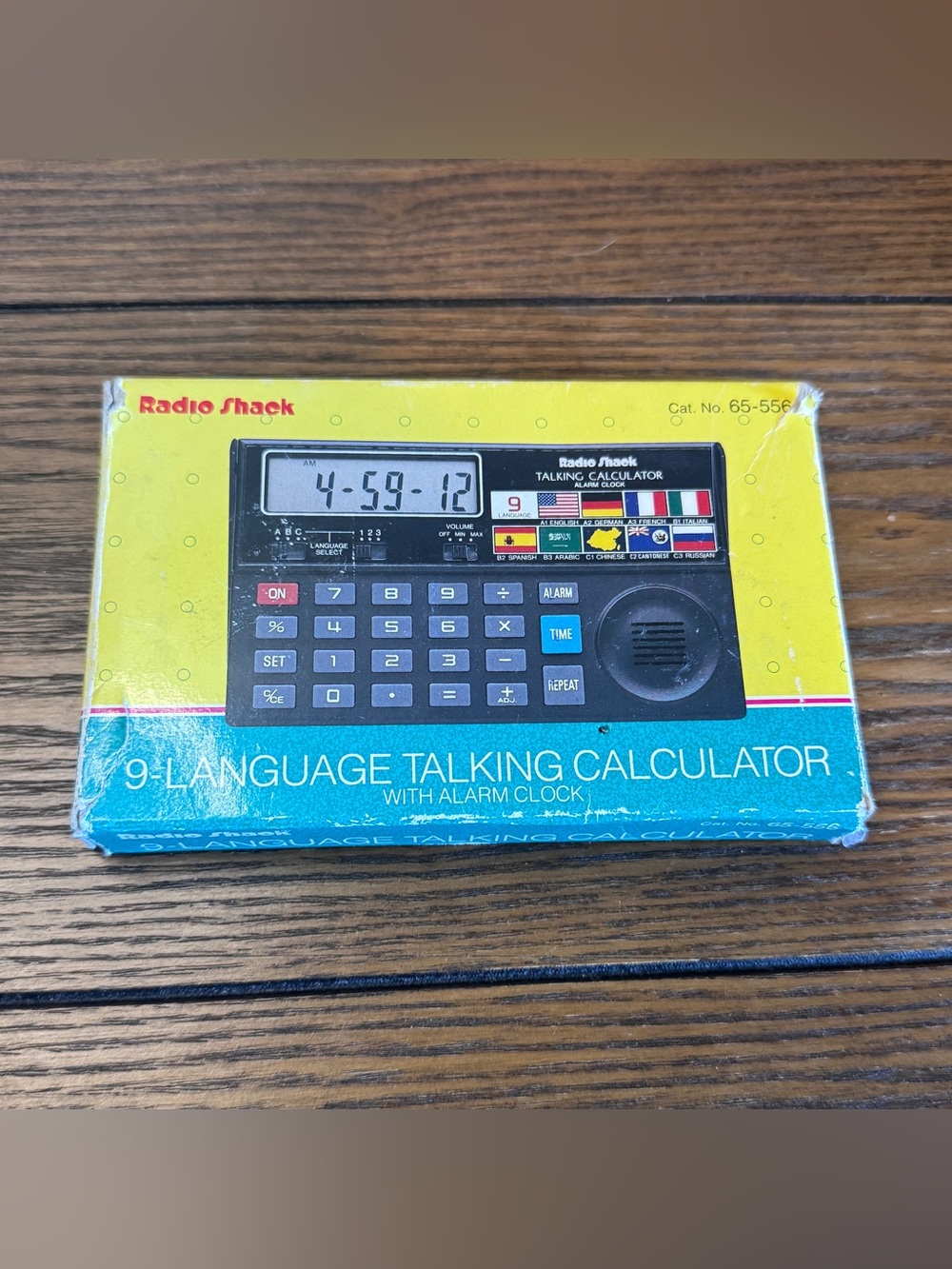 Vintage Radio Shack 9 Language Talking Calculator Alarm Clock EC-210 Retro Boxed